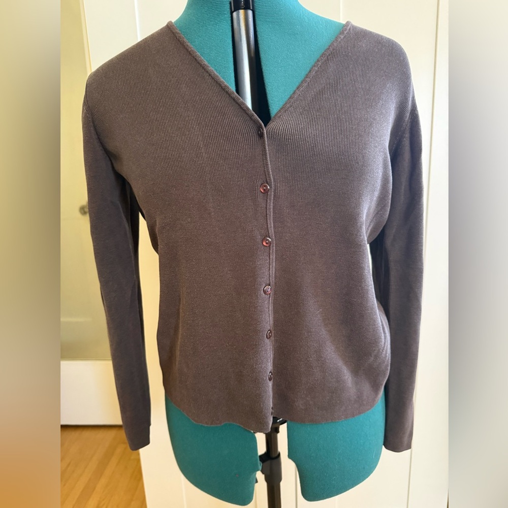 Chantal Thomass Paris Elegant Chocolate Brown Cardigan M like new